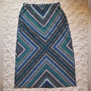 🌺 2/$20. Roz & Ali Striped Maxi Skirt, Size 1X (B1)
